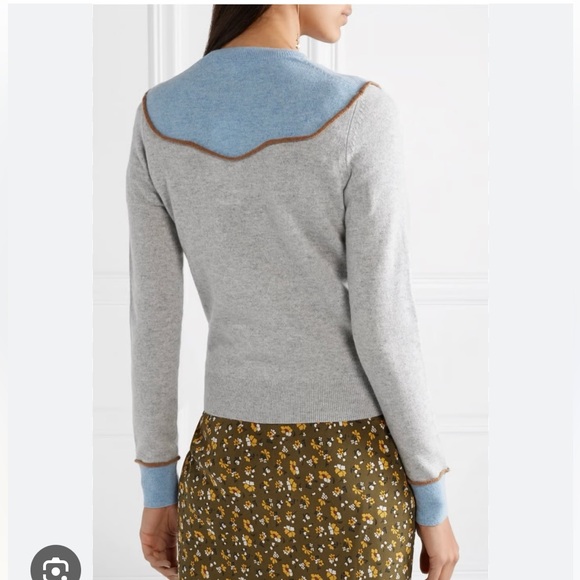 Veronica Beard Atty Crewneck Colorblock Cashmere Pullover Sweater - Picture 5 of 14